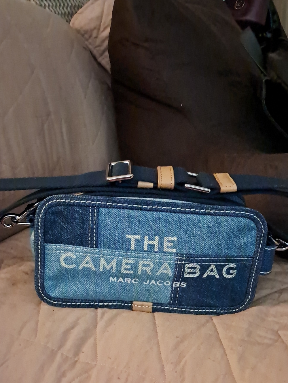 Marc Jacobs Denim 'The Camera Bag' with Tan Leather Accents
